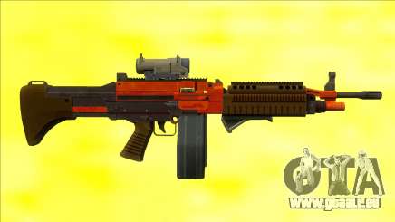 GTA V Combat MG Orange All Attachments Big Mag pour GTA San Andreas