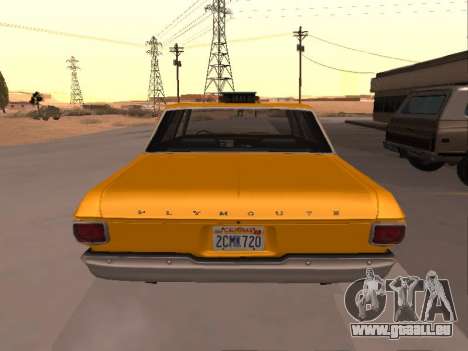 Plymouth Belvedere 4 portes 1965 Taxi pour GTA San Andreas