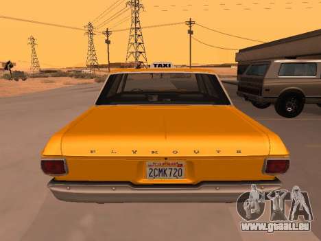 Plymouth Belvedere 4 portes 1965 Taxi pour GTA San Andreas