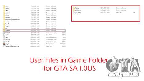 Enregistre dans un dossier avec le jeu pour GTA San Andreas
