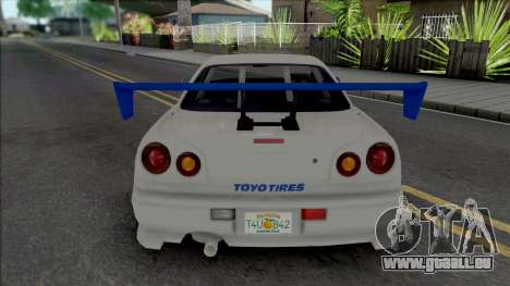 Nissan Skyline GT-R R34 C-West für GTA San Andreas