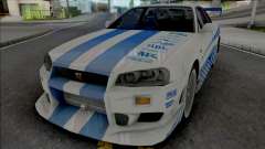 Nissan Skyline GT-R R34 C-West für GTA San Andreas