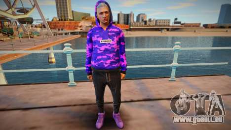 Purple sweatshirt ped from GTA Online für GTA San Andreas