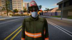 Travailleur de la caserne de pompiers portant un masque de protection pour GTA San Andreas