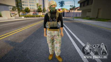 Militärmann in Helm und Uniform für GTA San Andreas