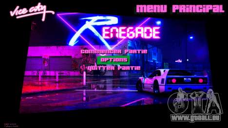 Retrowave Renegade Menu pour GTA Vice City