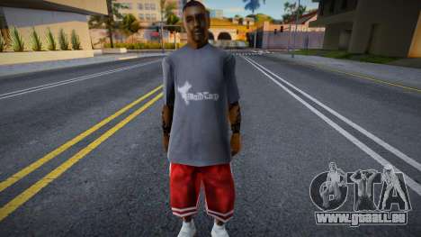 Homme afro-américain en T-shirt gris pour GTA San Andreas