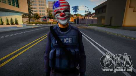 Swat-Haut mit einer Maske von PayDay für GTA San Andreas