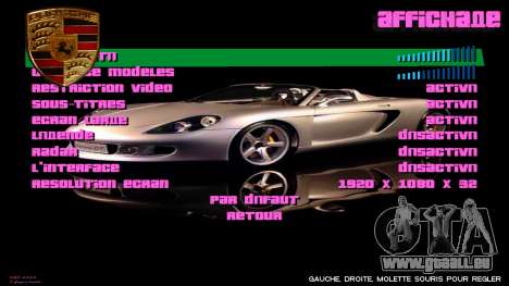 Porsche Menu pour GTA Vice City